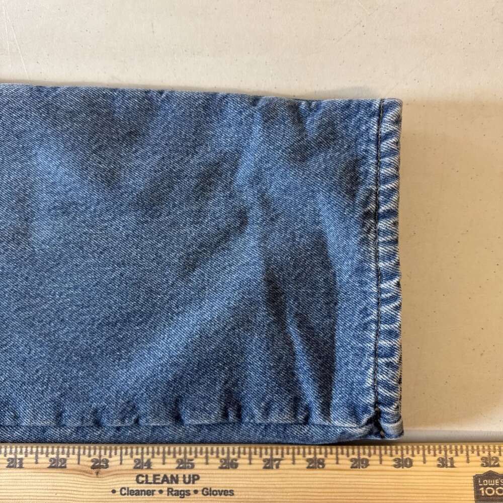 LL Bean Men's 40x30 Double Relaxed Fit Fleece Lined Blue Jeans Vintage (N8) - Picture 13 of 15